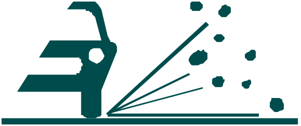The image shows a logo with stylized text that reads "AWS" atop an abstract design resembling fireworks in blue tones against a dark background; below this is another line of smaller, less distinct white and teal shapes forming what appears to be additional decorative elements or possibly more explosions.