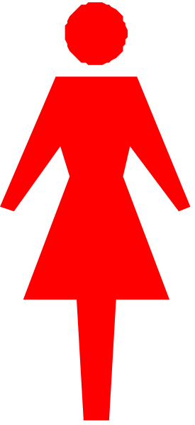 The image shows a red silhouette of a woman walking on an escalator with her head down to avoid eye contact.