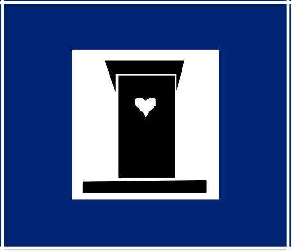 The image shows a blue sign with white text that reads "Welcome to" followed by an icon of two trash cans next to each other in front of what appears to be a building facade on top, and below it is another line of text reading "the city".