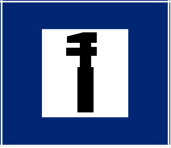 The image shows a blue flag with white text on it that reads "10".
