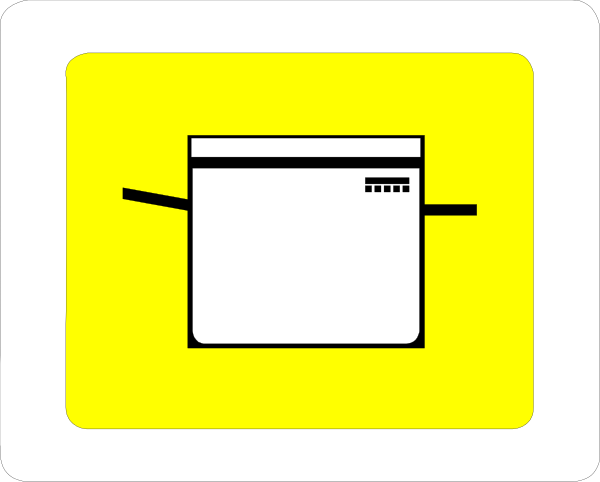 The image shows a toaster oven with an instructional sign above it indicating that it is for use only by staff members of the establishment where this photo was taken.