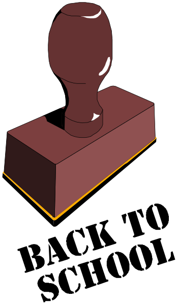 The image shows a red stapler on top of an orange block with two visible sides against a black background.