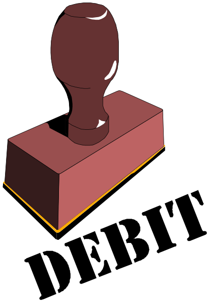 The image shows a red hammer on top of a wooden block with two nails sticking out at an angle to each other against a black background.