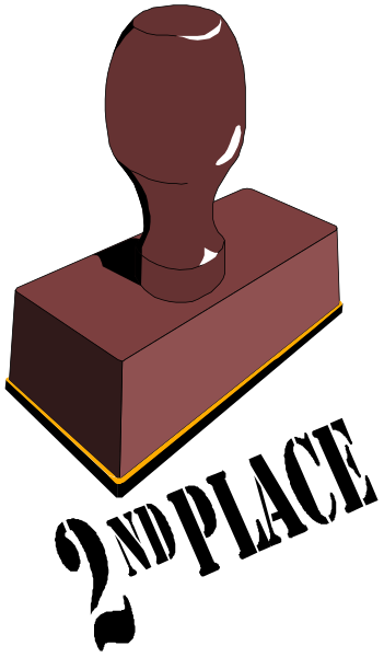 The image shows a red hammer with its head resting on top of an orange block that has two sides visible; it is set against a black background.