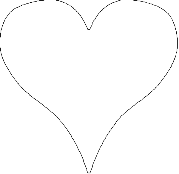 The black and white silhouette of a heart with two smaller hearts inside it on top of each other forming an abstract design resembling a tree branch pattern.