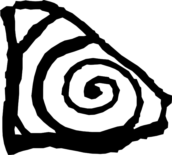 The image shows a black swirl with an eye inside it on top of what appears to be a white background.