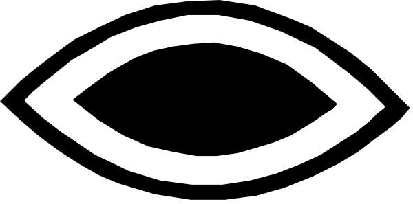 The image shows a black logo with white lines forming an eye shape on top of what appears to be two overlapping circles resembling eyes in profile view against a grey background.