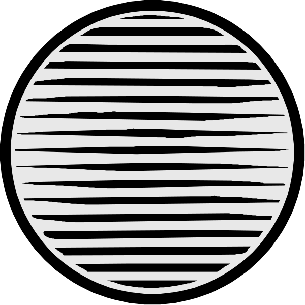 The black and white illustration shows a circular pattern with concentric rings that resemble an eye within another circle on top of it; to its right is a smaller inset image depicting two circles connected by lines, creating a sense of depth or perspective.
