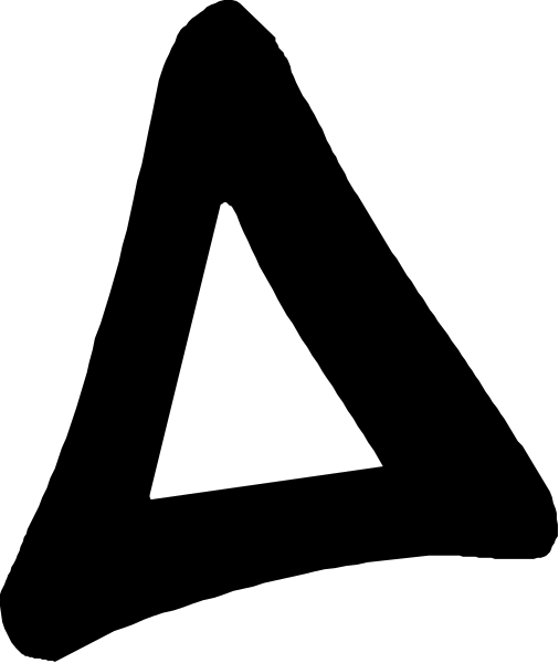 The image shows a simple black triangle on top of two rectangles with different shades of gray.