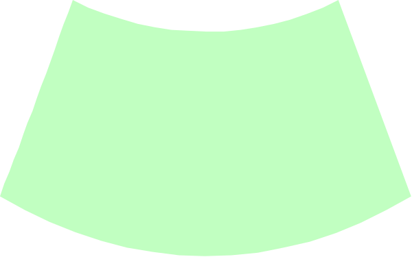 The image shows a green object with an irregular shape that resembles a piece of fabric draped over another item in what appears to be a darker background; there is no text present within this small clip-art image, and it does not depict any people or animals.