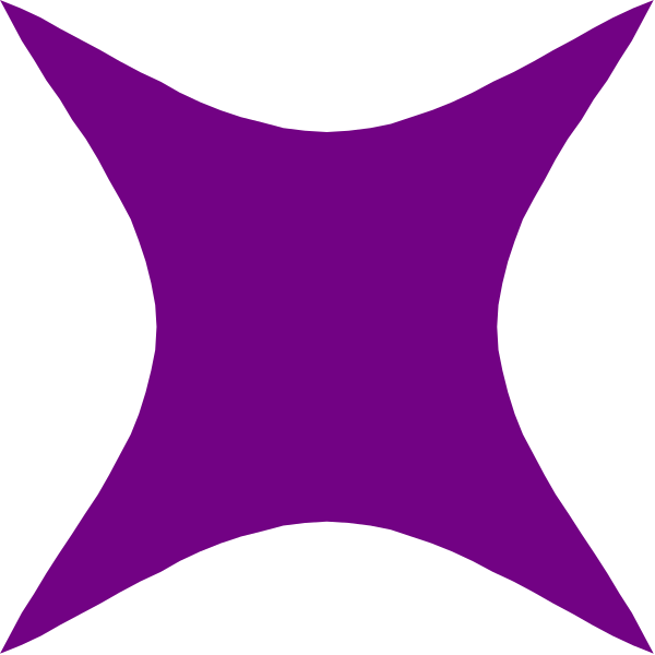 The image shows a purple abstract shape with two symmetrical halves that resemble an 'M' pattern against a black background.