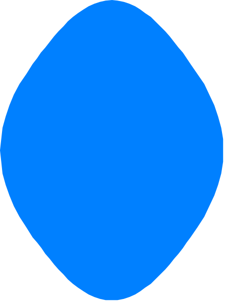 The image shows a blue oval shape with no other discernible elements present within it.
