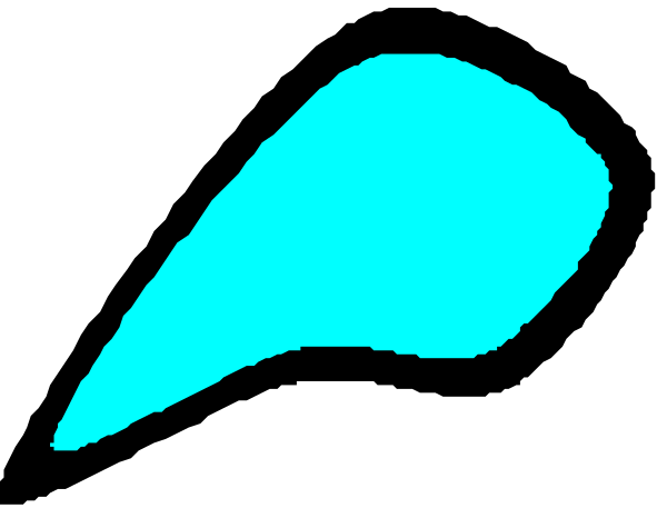 The image shows a black silhouette of an animal on top of what appears to be blue water against a dark background with no other discernible details visible in this small clip-art format.
