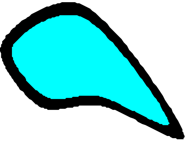 The image shows a black background with two blue shapes that resemble stylized birds flying over it.