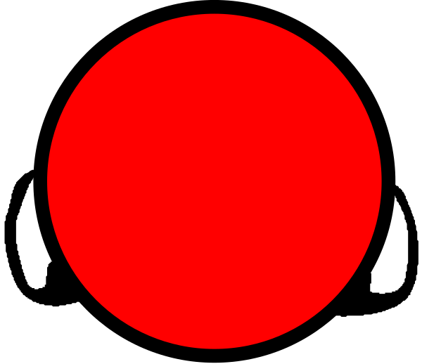 The image shows a red circle with white lines forming an abstract design within it on top of what appears to be a black background.