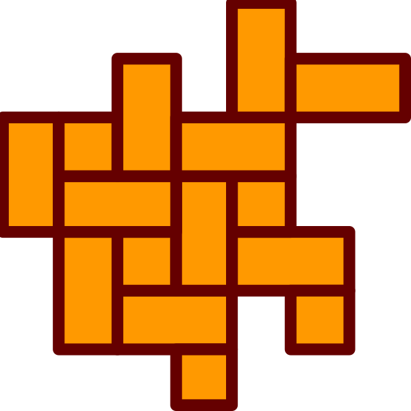The image shows a stylized graphic of an abstract design resembling interconnected lines forming geometric shapes against a dark background with orange highlights on some parts.