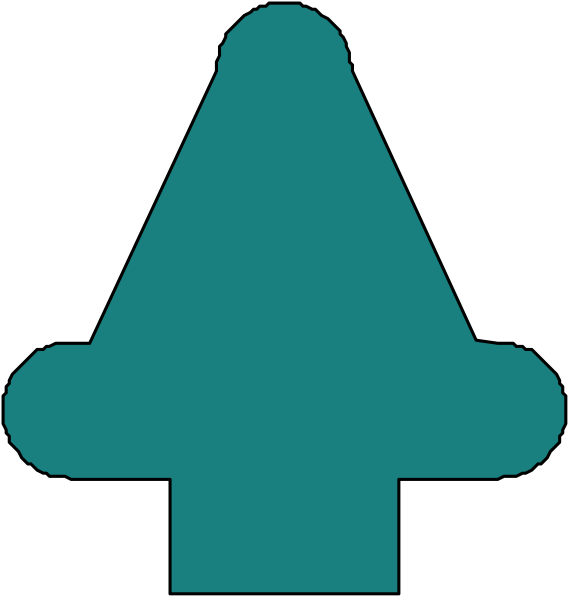 The image shows a sequence of four identical pine tree symbols with varying shades from light to dark blue against different backgrounds: black for one symbol in the top left corner; white for another on its right side, and gray for two more at bottom center and lower right corners respectively.
