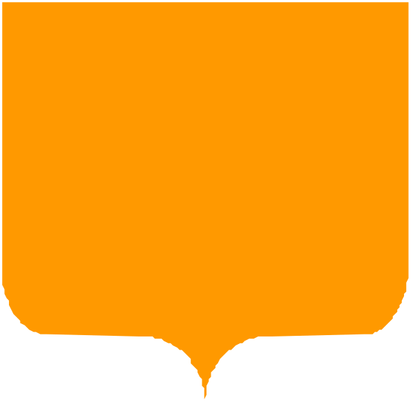 The image shows a stylized orange logo with an abstract design that resembles a letter 'U'.