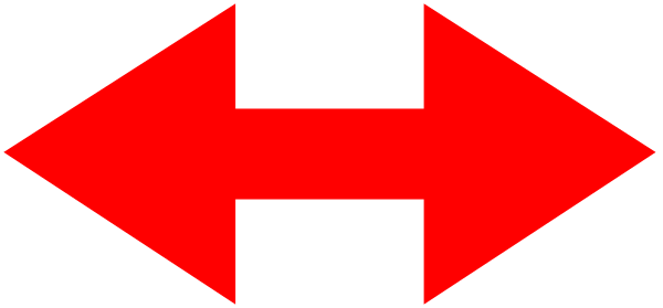 The image shows a red arrow pointing to an abstract shape with two lines intersecting at right angles within what appears to be a larger square frame on a gray background.