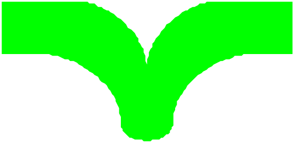 The image shows a green leaf design with white outlines on it against a grey background.
