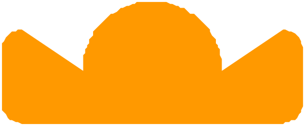 The image shows a simple orange logo with text on it that reads "CRAFTSMANSHIP" at both ends of an abstract design resembling stylized waves in between two lines forming what appears to be a banner-like shape, set against a light grey background.