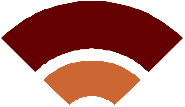 The image shows a stylized representation of WiFi signal strength bars with three distinct levels: weak (red), moderate (orange) and strong (green).