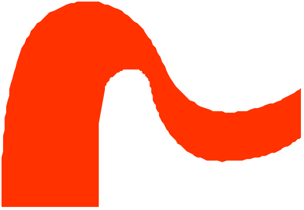 The image shows a red curved line on top of another similar curve with an arrow pointing to it from above left corner.