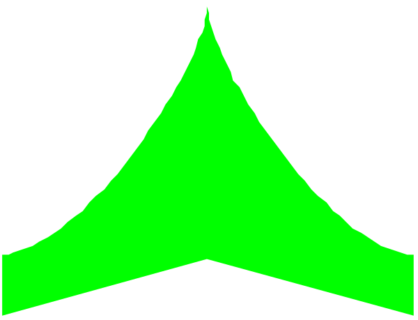 The image shows a black background with two colorful mountain peaks on either side of what appears to be an abstract representation resembling waves in green and yellow hues between them.