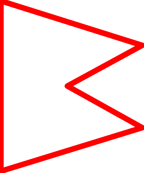 The image shows a red arrow pointing upwards inside an outline of a compass rose symbol on what appears to be a dark background with some indistinct shapes around it.