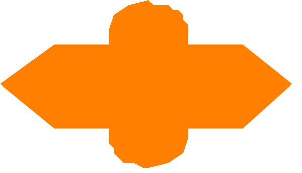 The image shows a pixelated representation of an orange fish swimming through water with red fins on its back.