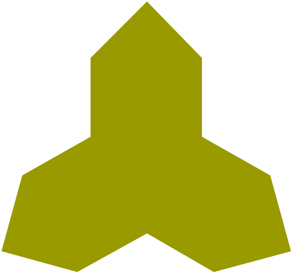 The image shows a yellow hexagon with three smaller triangles inside it against a white background on the left side of an icon that appears to be related to security or surveillance due to its shape resembling a shield and lock symbol in gold coloring, suggesting protection or safety features within a larger system.