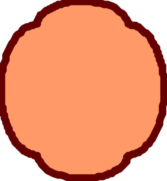 The image shows two red circles with a smaller orange circle inside them against an otherwise plain background.