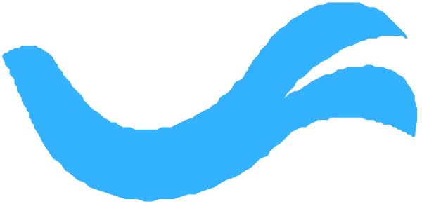 The image shows a blue wave with white foam on top of it against an indistinct background.