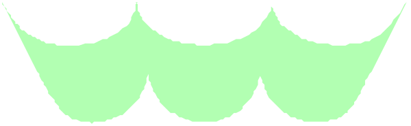 The image shows a simple graphic of two waves with peaks on top against a plain background.