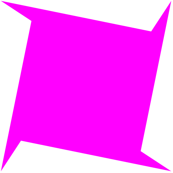 The image shows a pink diamond shape with rounded corners against a black background.