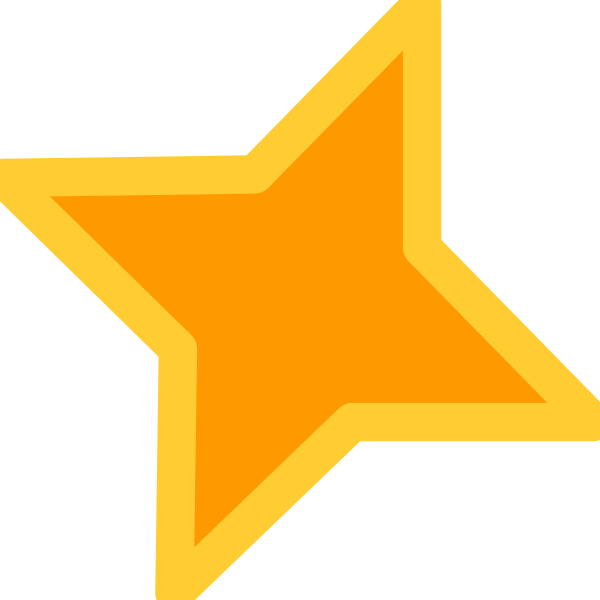 The image shows a stylized orange star with an arrow pointing to it on top of what appears to be a white background.