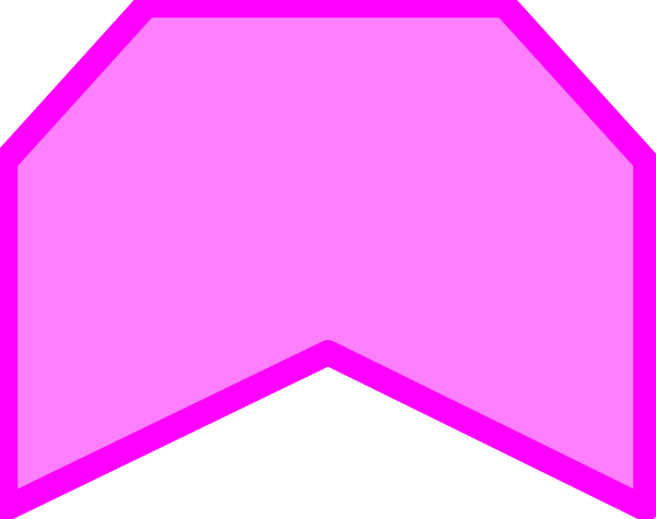 The image shows a pink rectangle with two white triangles inside it on what appears to be an abstract background.