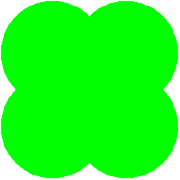 The image shows a green clover with four leaves against an unseen background.
