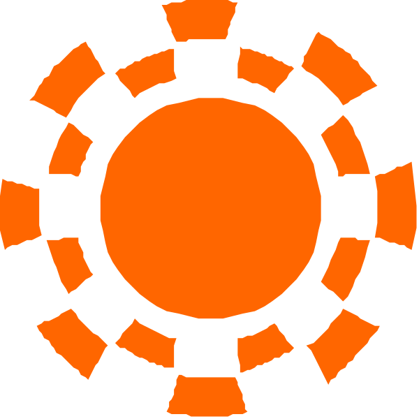 The image shows a stylized graphic of an orange compass rose with eight cardinal directions marked by white lines on black background.