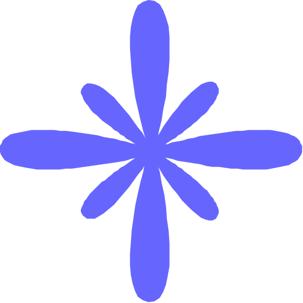 The image shows a blue star with six points against a black background.