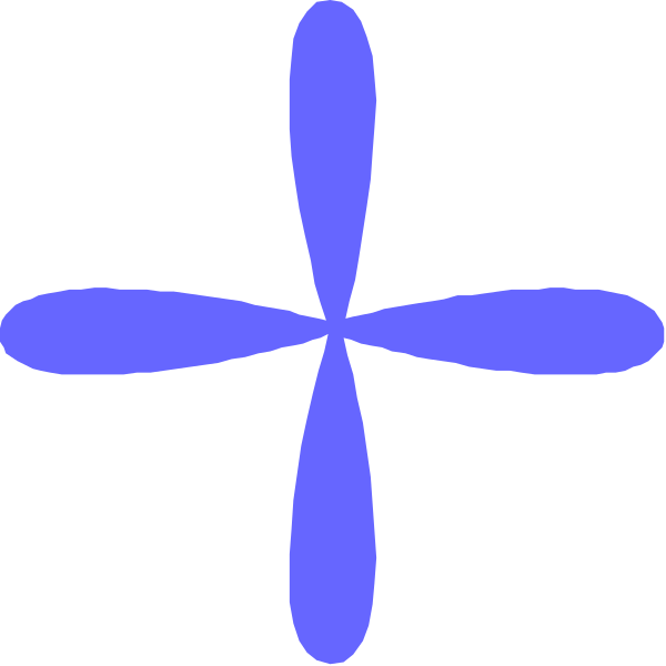 The image shows a simple blue star with four points against a black background.