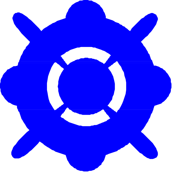The image shows a blue gear with two gears interlocking behind it against a black background.