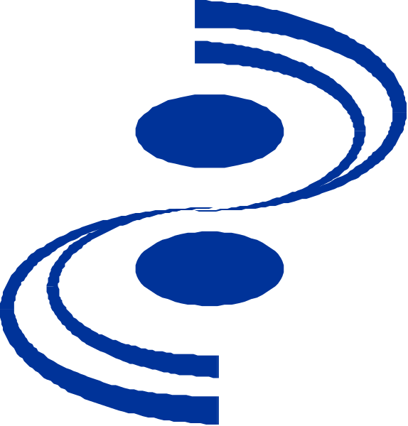 The image shows a logo with two stylized musical notes forming an abstract design against a blue background on top of which there is white text that reads "FM".