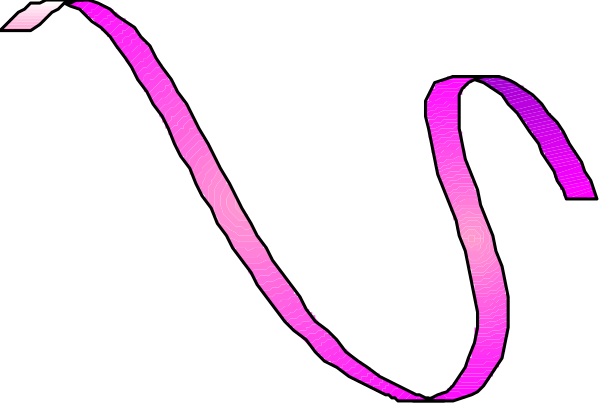 The image shows a black background with pink swirls that resemble musical notes on top of each other.