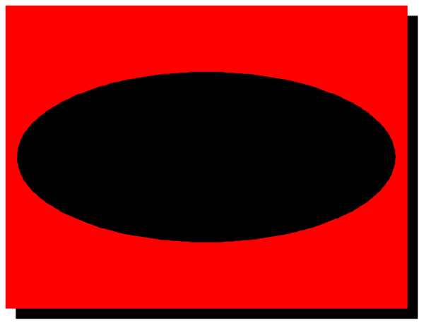 The image shows a red button with an oval shape on it against a white background.