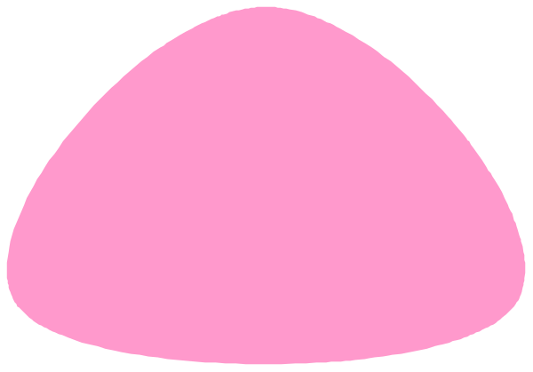 The image shows a pink blob with two smaller blobs on top of it against a black background.