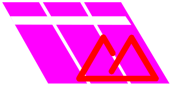 The image shows a pixelated representation of an abstract design with geometric shapes against a dark background; there is no text present in this clip-art image.