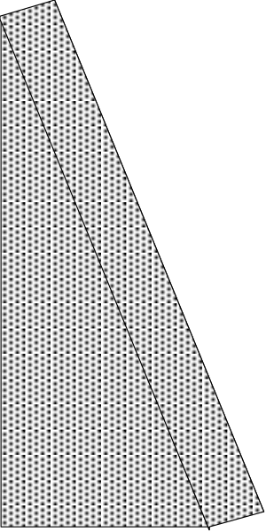 The image shows a black triangle with white lines on it against a dark background to its left side; there is also an abstract pattern resembling a tree in shades of gray next to the triangle that has more intricate details and appears three-dimensional, suggesting depth or perspective within this clip art.