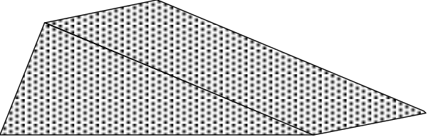The image shows a black and white pixelated representation of an airplane wing with numbers on it against a gray background.