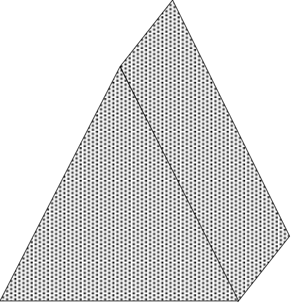 The image shows a sequence of three different designs: on top left there's an abstract design with lines forming shapes; bottom right is another abstract pattern that looks like folded paper creating geometric forms; in between these two, at center-bottom, appears to be a simple line drawing resembling the shape of a house or building.